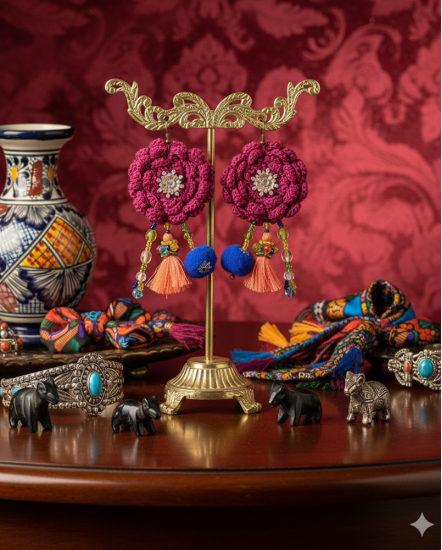 Dizajnové náušnice "Farby a chute Mexika"